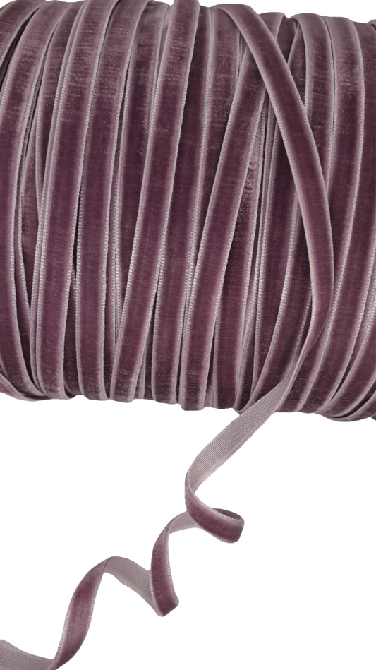 6mm Plum Purple Velvet Ribbon 180m - LM Collection