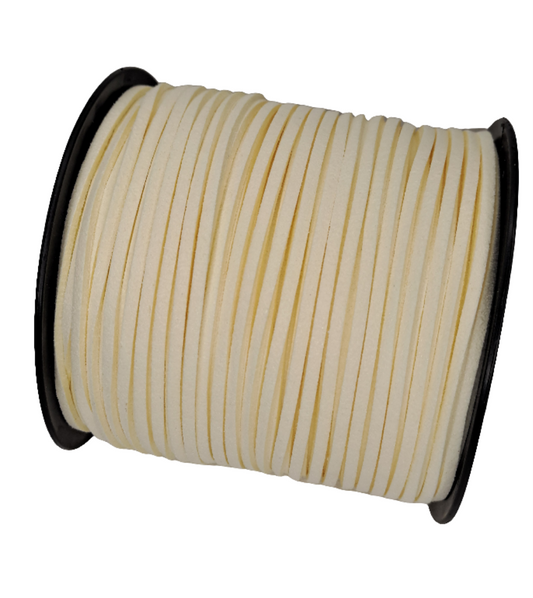 2.5mm Cream Suede Ribbon 90m - LM Collection