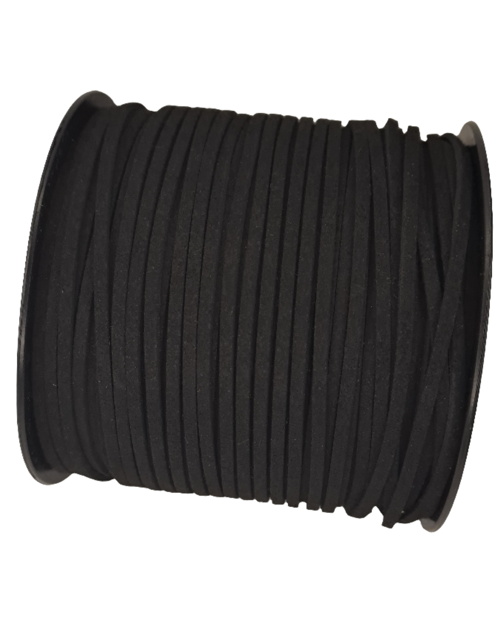 2.5mm Black Suede Ribbon 90m - LM Collection