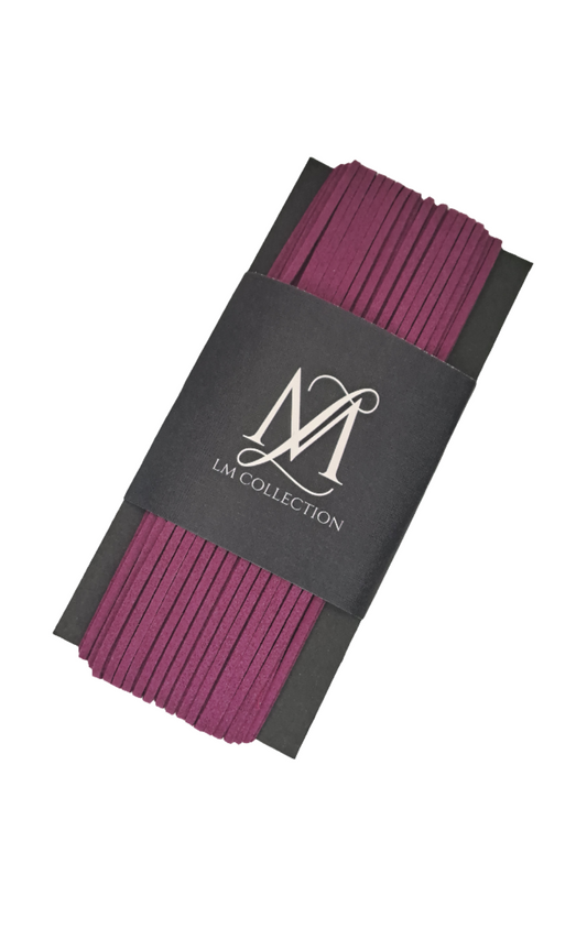 2.5mm Plum Purple Suede Ribbon 20m - LM Collection