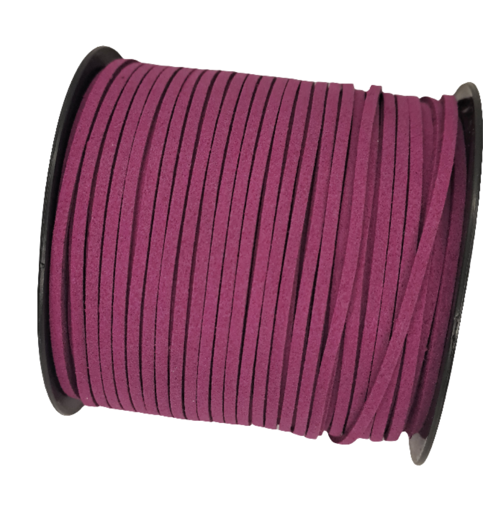 2.5mm Plum Suede Ribbon 90m