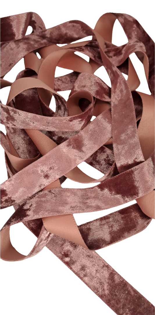 25mm Rose Pink Velvet Ribbon 45m - LM Collection