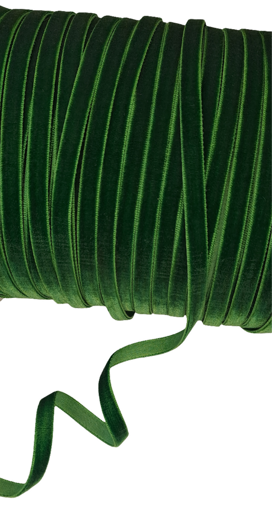 6mm Fern Green Velvet Ribbon 180m - LM Collection