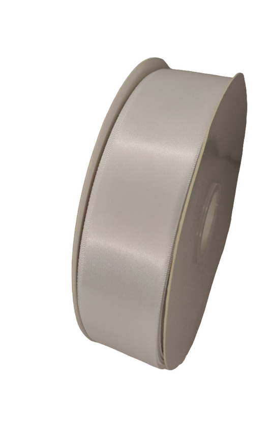 40mm White Poly Satin Ribbon 90m