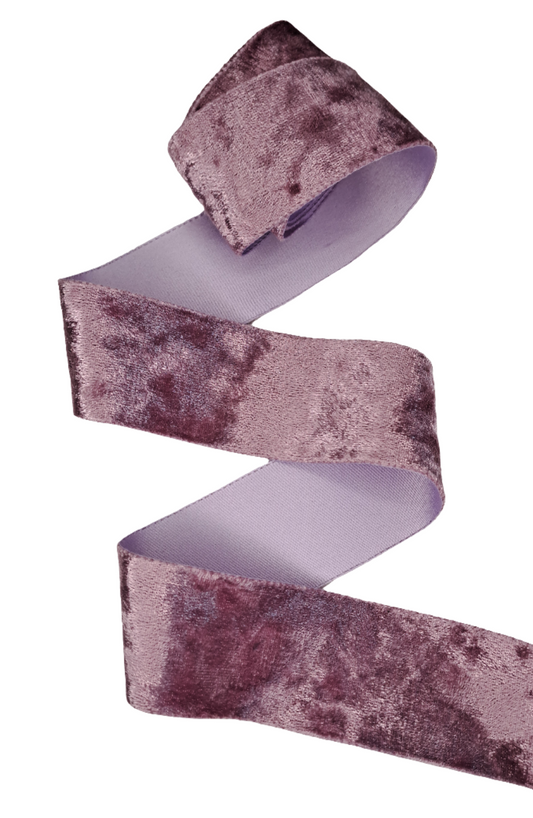 38mm Mauve Velvet Ribbon 45m