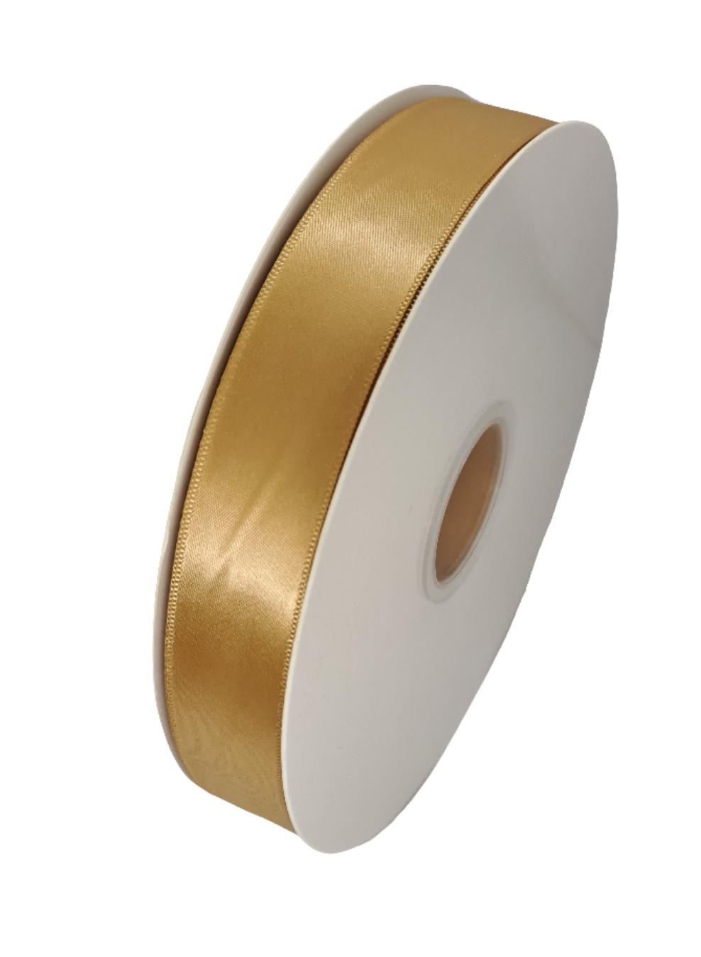 25mm Old Gold Poly Satin Ribbon 90m