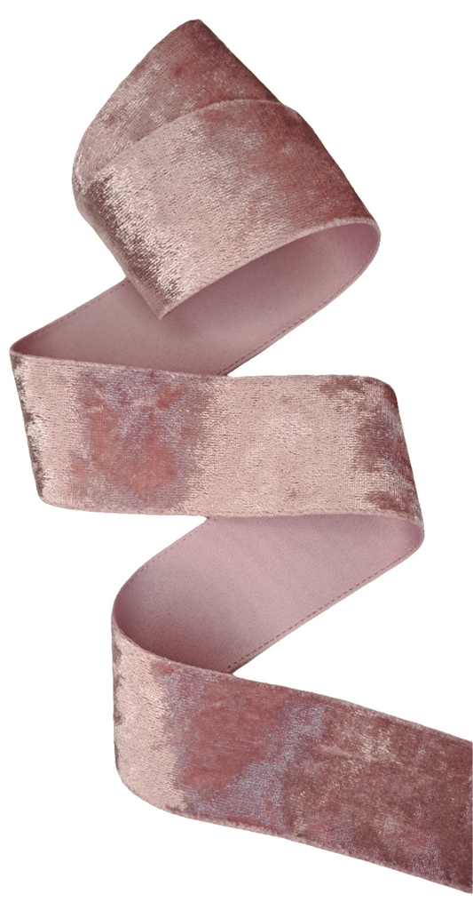 38mm Blush Pink Velvet Ribbon 45m - LM Collection