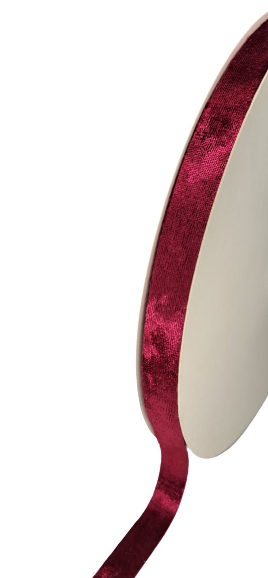 15mm Burgundy Red Velvet Ribbon 45m - LM Collection