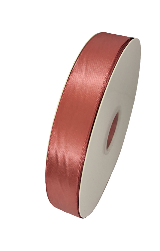 25mm Cinnabar Pink Satin Ribbon 90m - LM Collection