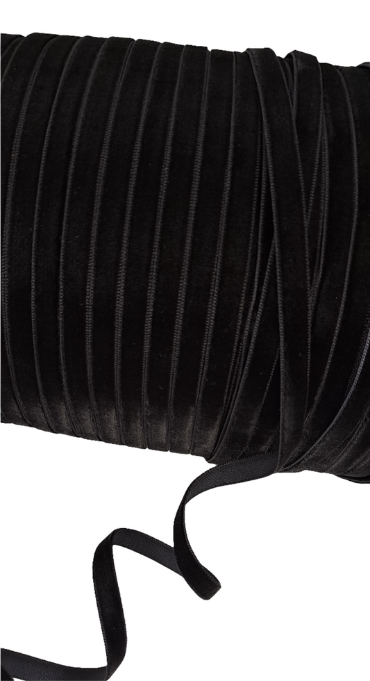 6mm Black Velvet Ribbon 180m - LM Collection