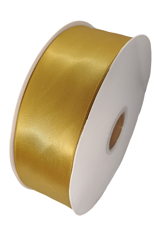 50mm Old Gold Satin Ribbon 90m - LM Collection