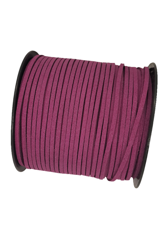 2.5mm Plum Purple Suede Ribbon 90m - LM Collection