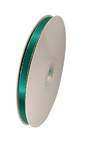 10mm Mallard Green Satin Ribbon with Gold trim - LM Collection