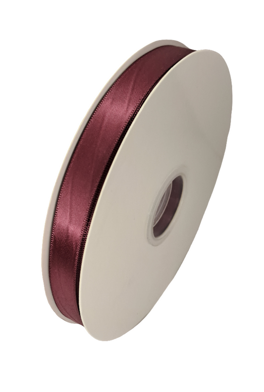 15mm Rose Wine Poly Satin Ribbon 90m