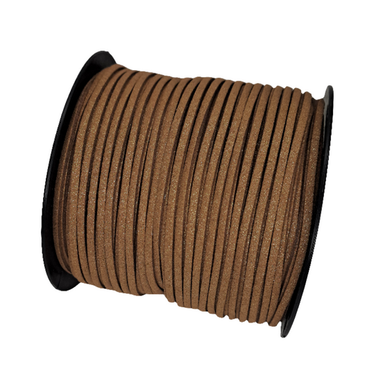 2.5mm Bronze Shimmer Suede Ribbon 90m