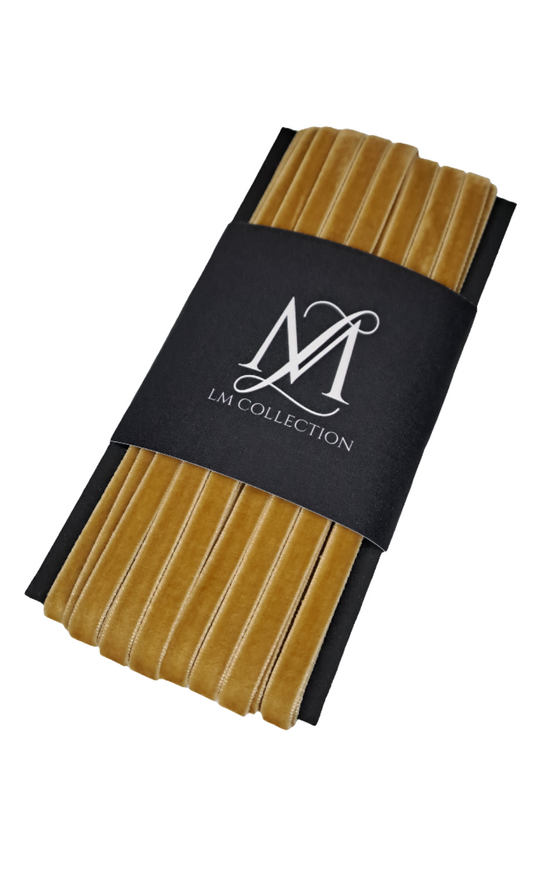 6mm Gold Velvet Ribbon 10m - LM Collection